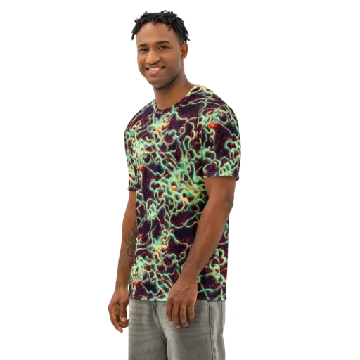 Chimeric Currents on a Men's Cotton Crew Neck T-Shirt
