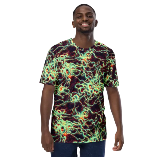 Chimeric Currents on a Men's Crew Neck T-Shirt