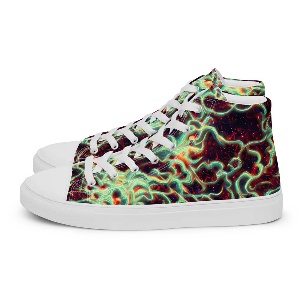 Chimeric Currents on Men's High Top Canvas Shoes — Left