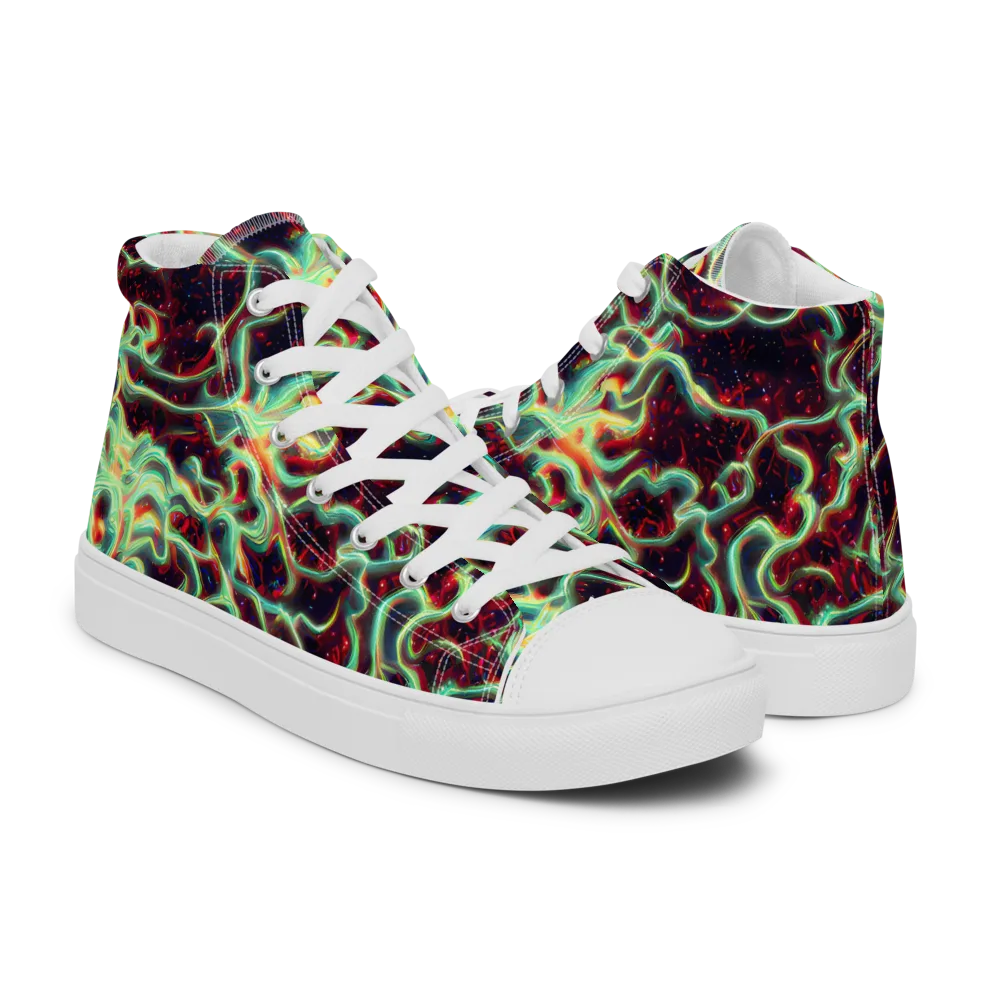 Chimeric Currents on Men's High Top Canvas Shoes — Right