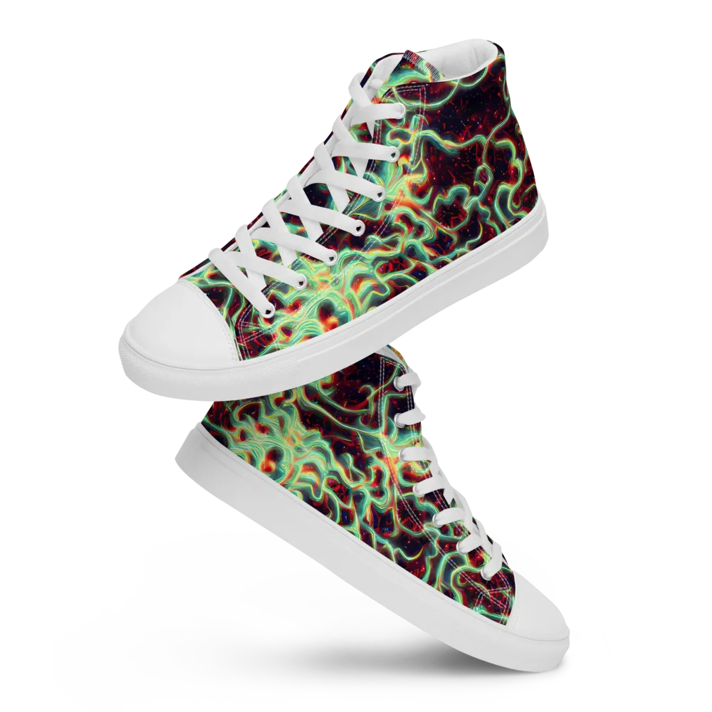 Chimeric Currents on Men's High Top Canvas Shoes — Front