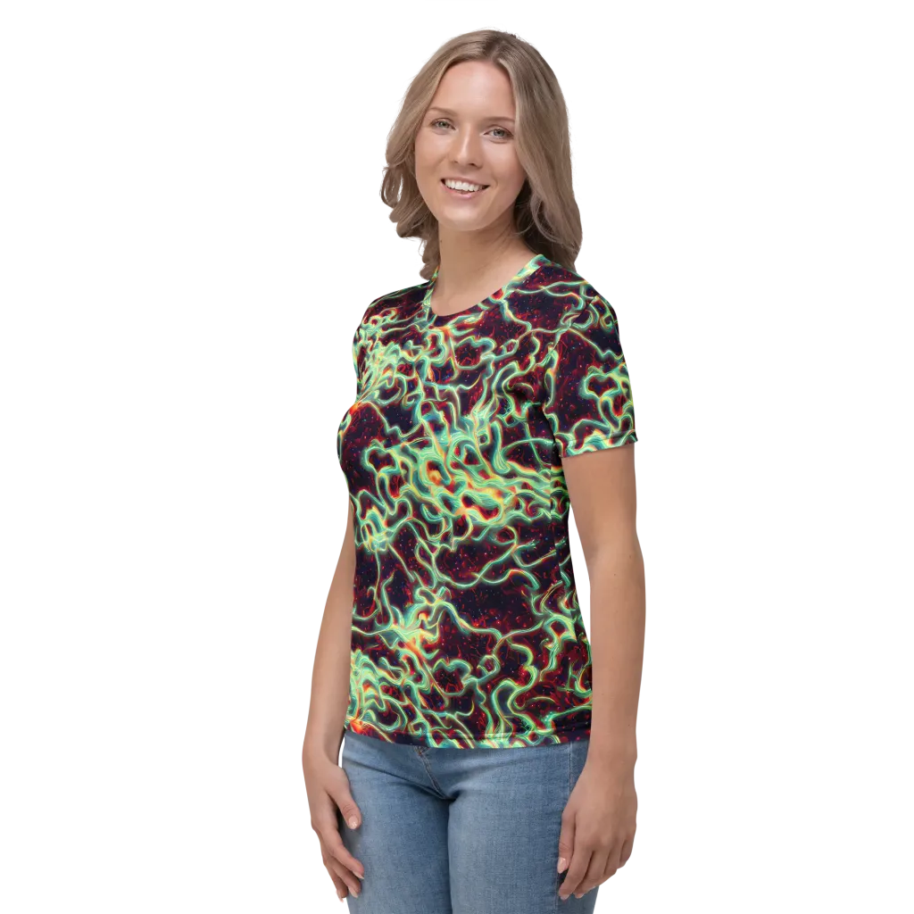 Chimeric Currents on Women's Crew Neck T-Shirt — Left
