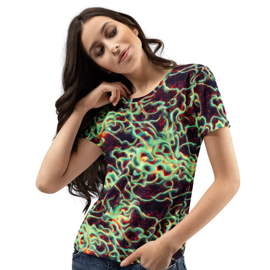 Chimeric Currents on Women's Crew Neck T-Shirt — Left Front