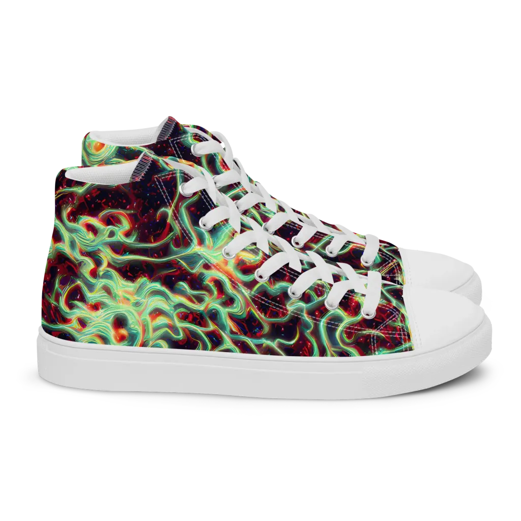 Chimeric Currents on Women's High Top Canvas Shoes — Right