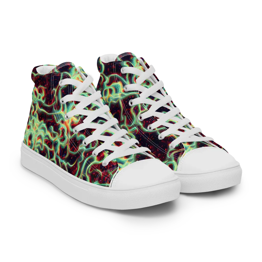 Chimeric Currents on Women's High Top Canvas Shoes — Right Front