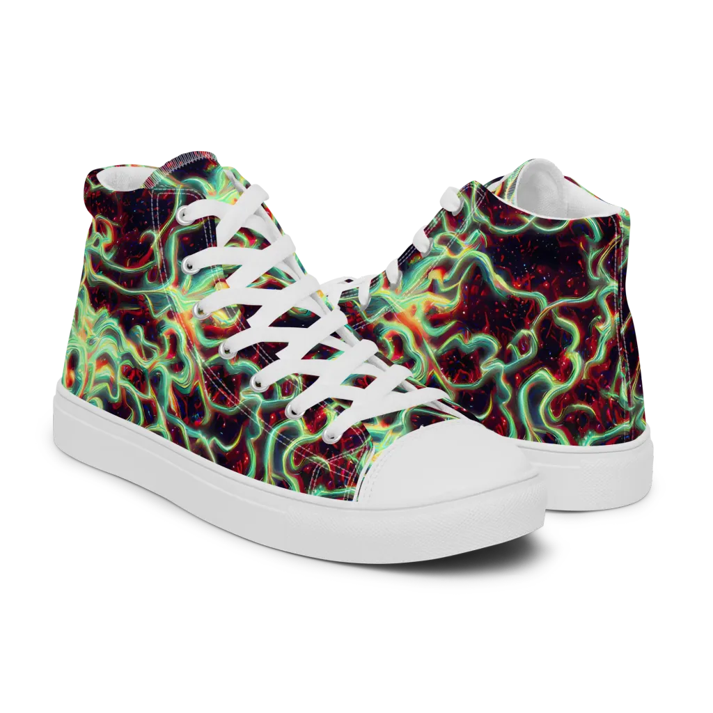 Chimeric Currents on Women's High Top Canvas Shoes — Right