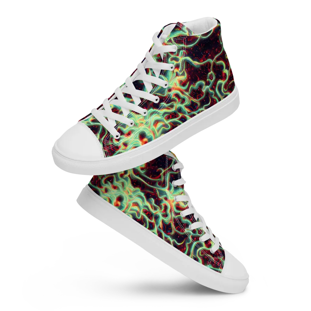 Chimeric Currents on Women's High Top Canvas Shoes — Front