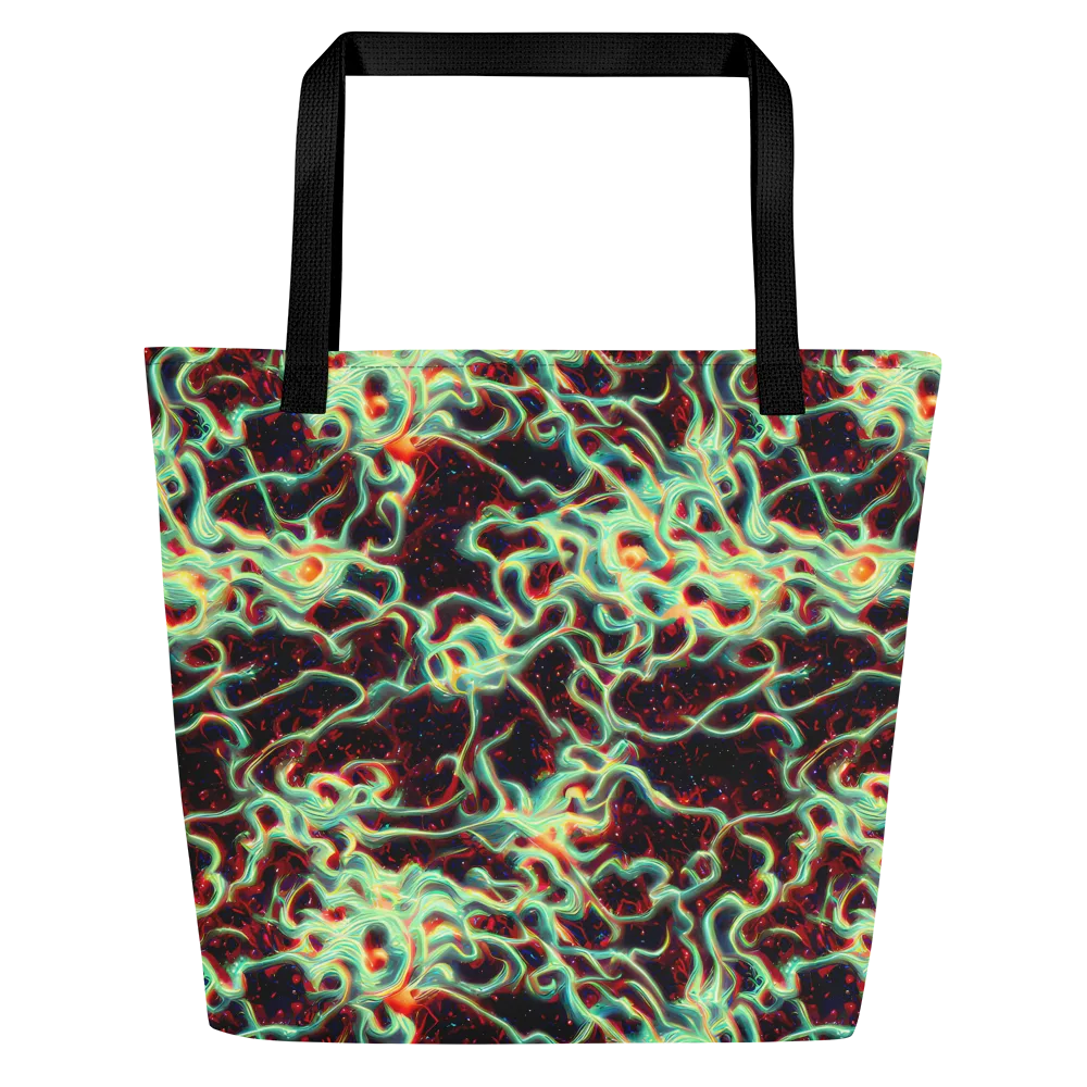 Chimeric Currents on Large Tote Bag W/ Pocket — Front