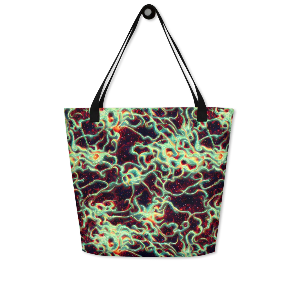 Chimeric Currents on Large Tote Bag W/ Pocket — Front