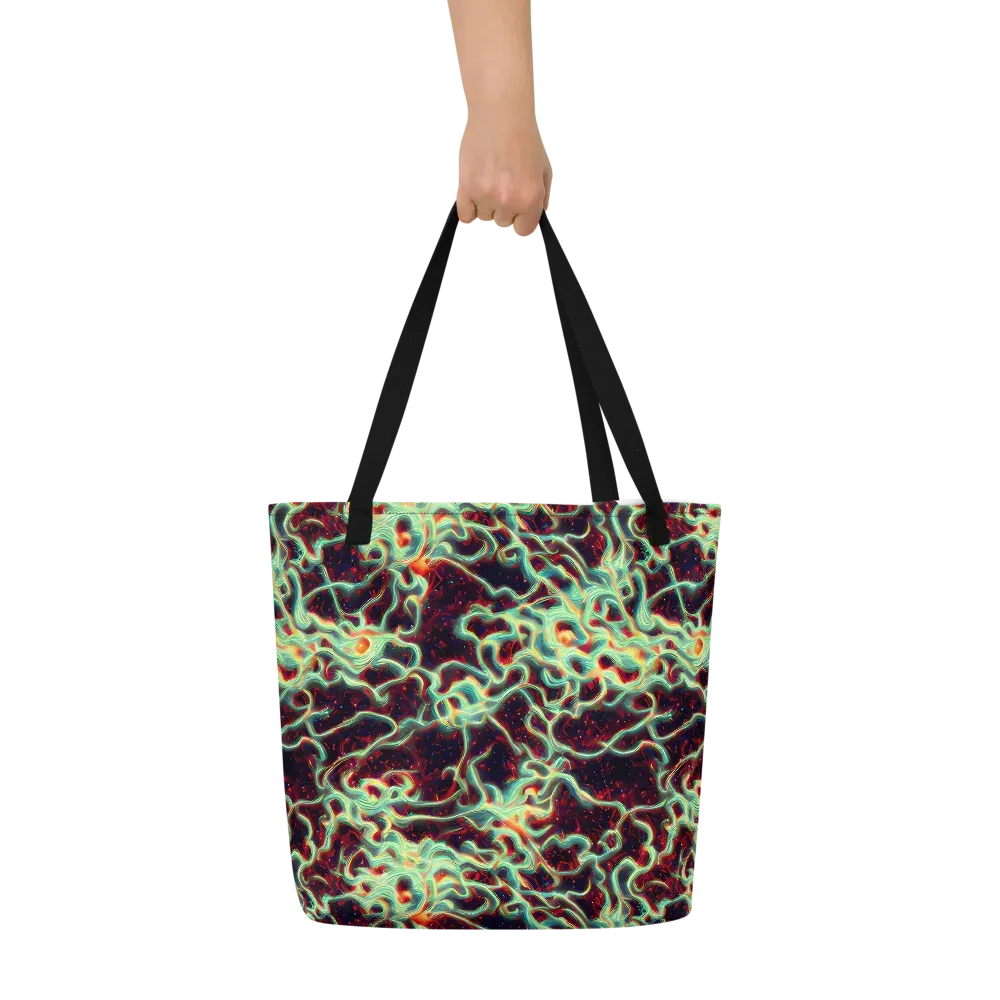 Chimeric Currents on Large Tote Bag W/ Pocket — Front