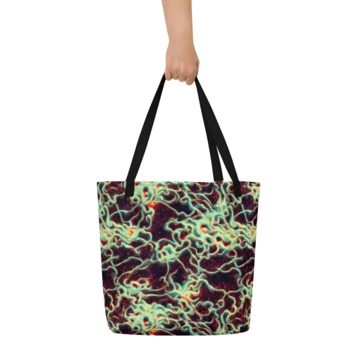 Chimeric Currents on a Large Tote Bag W/ Pocket