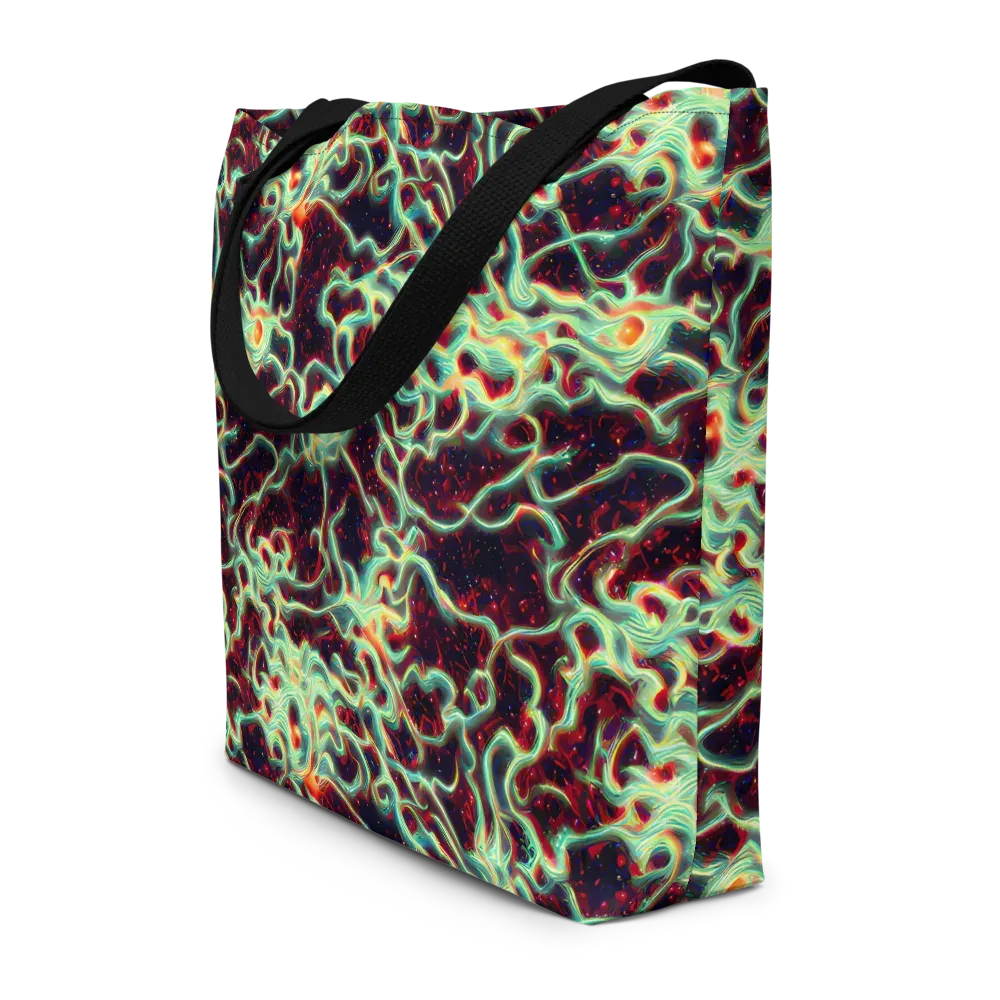 Chimeric Currents on Large Tote Bag W/ Pocket — Front