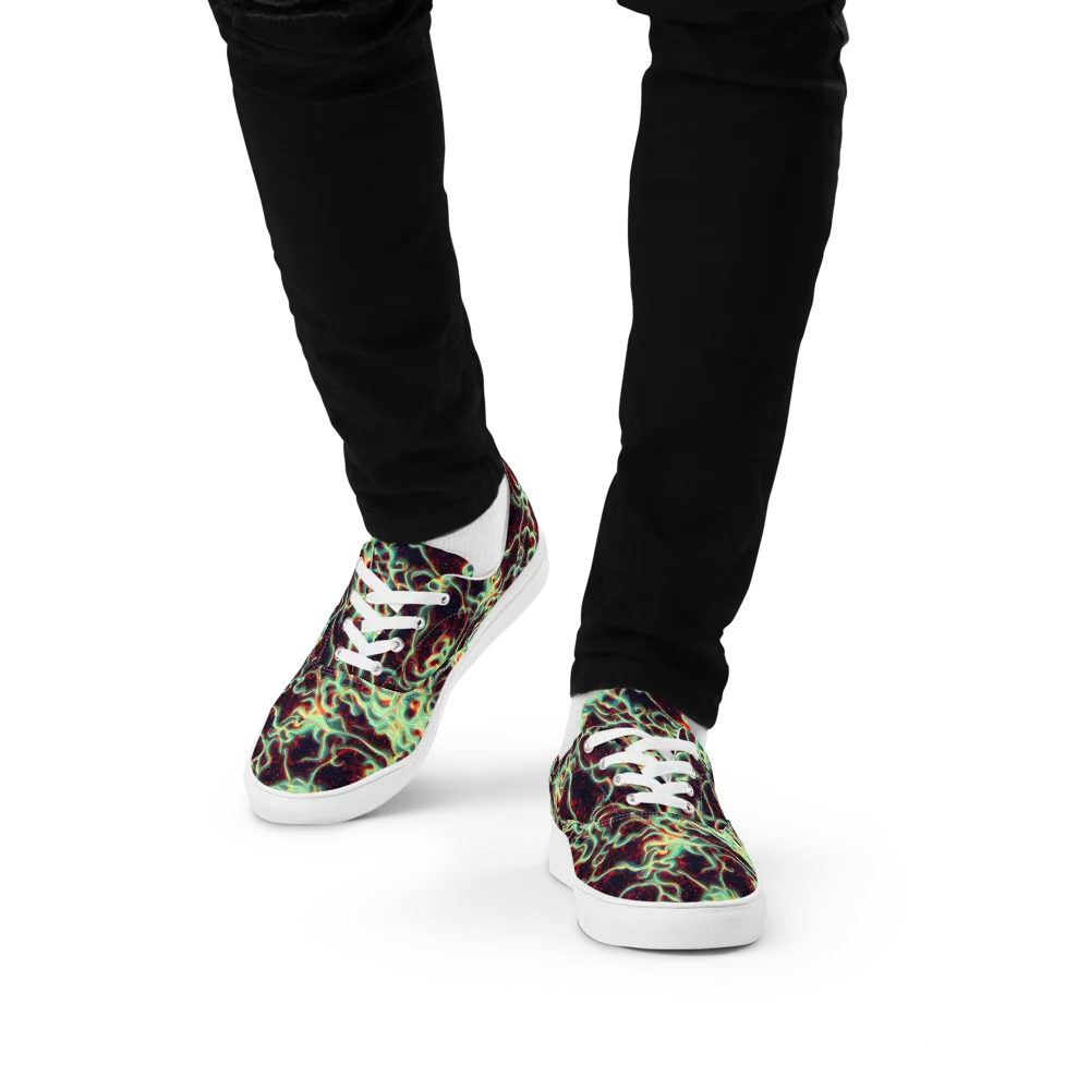 Chimeric Currents on Men's Lace-Up Canvas Shoes — Front