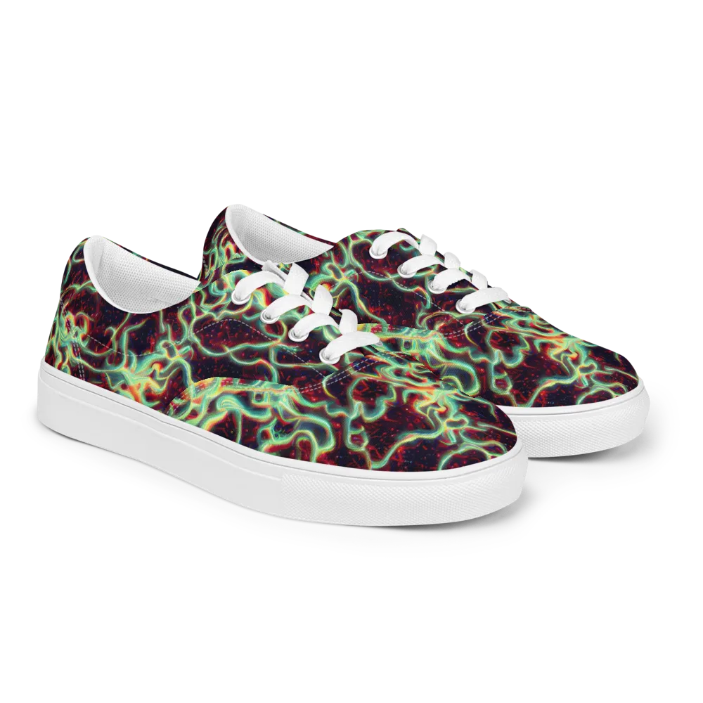 Chimeric Currents on Men's Lace-Up Canvas Shoes — Right Front