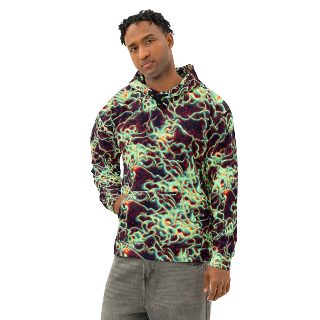 Chimeric Currents on Cotton Hoodie — Left Front