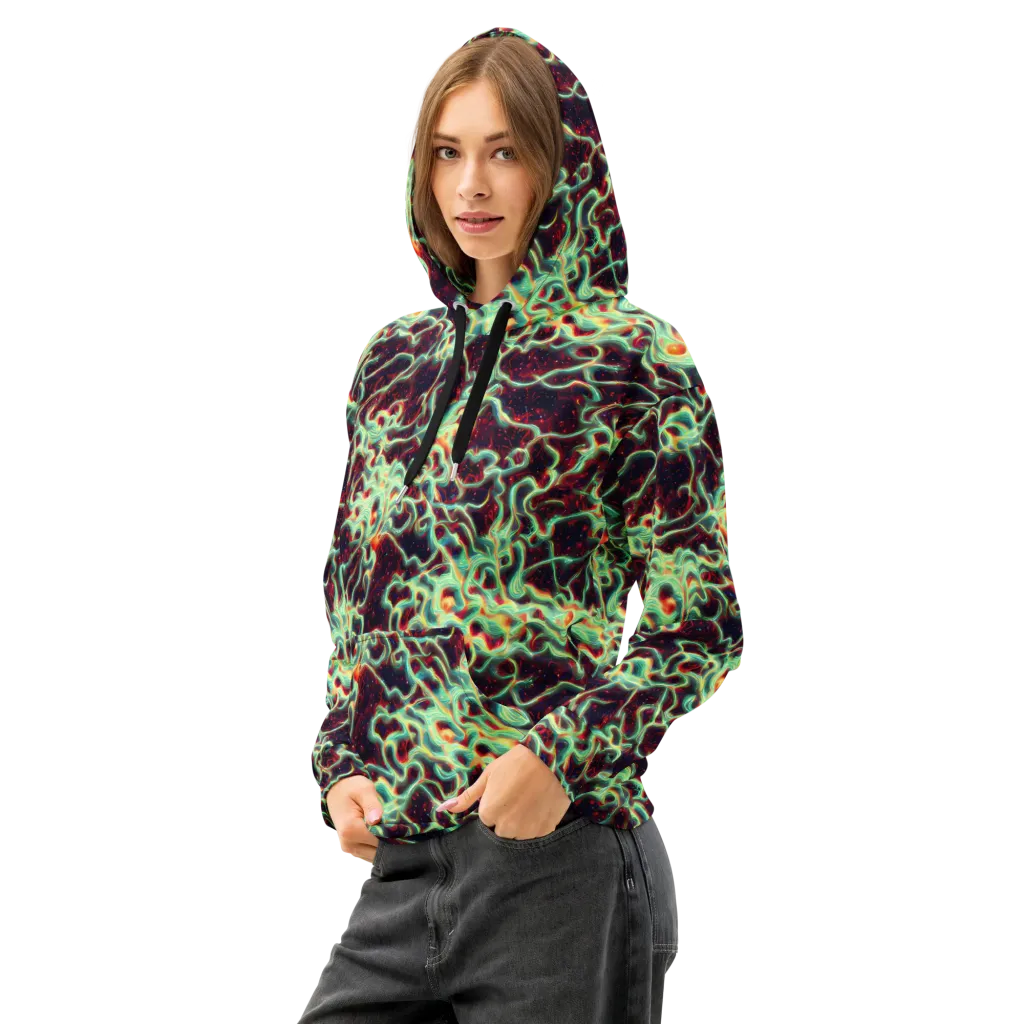 Chimeric Currents on Cotton Hoodie — Left Front
