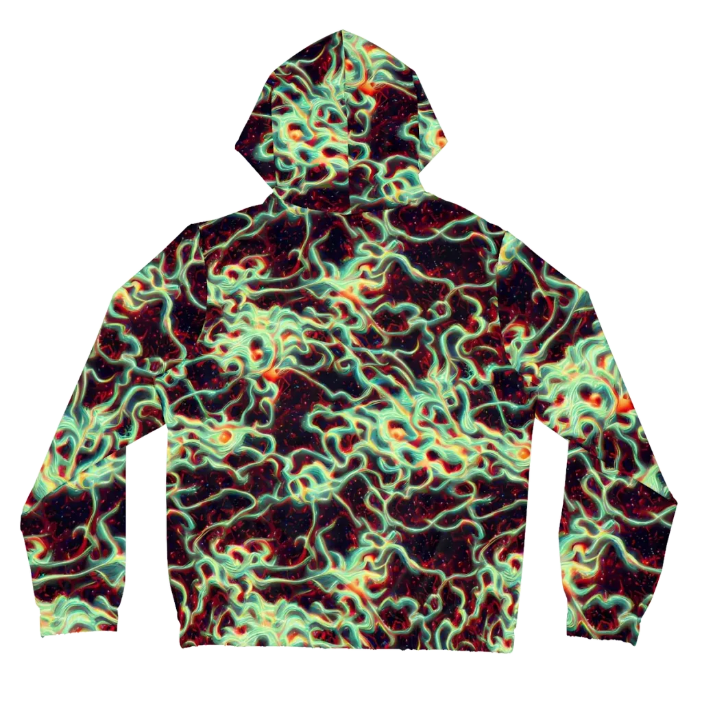 Chimeric Currents on Women's Full-Zip Hoodie — Back