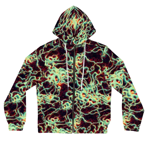 Chimeric Currents on a Women's Full-Zip Hoodie