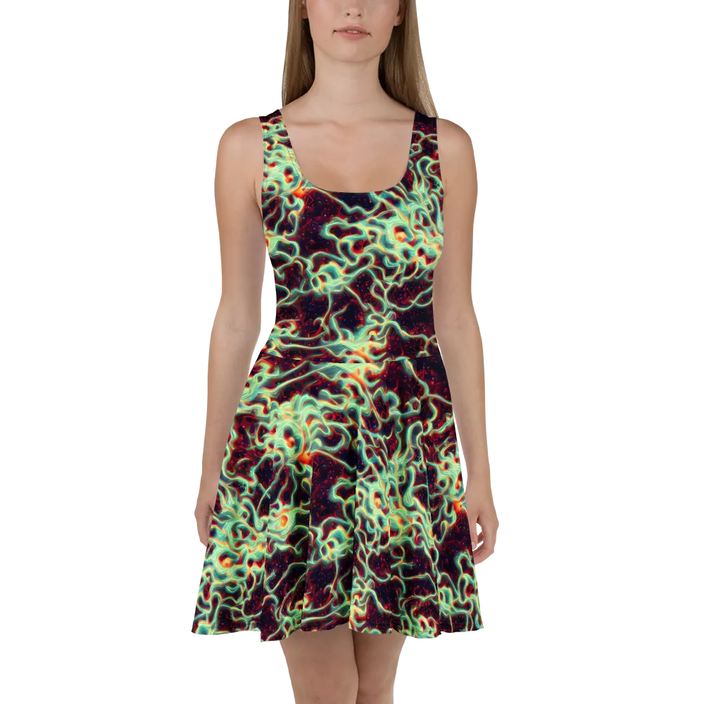 Chimeric Currents on Skater Dress — Front