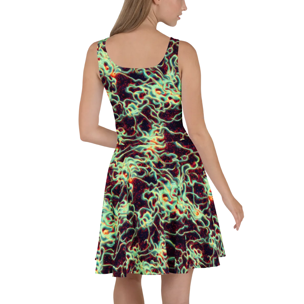 Chimeric Currents on Skater Dress — Back
