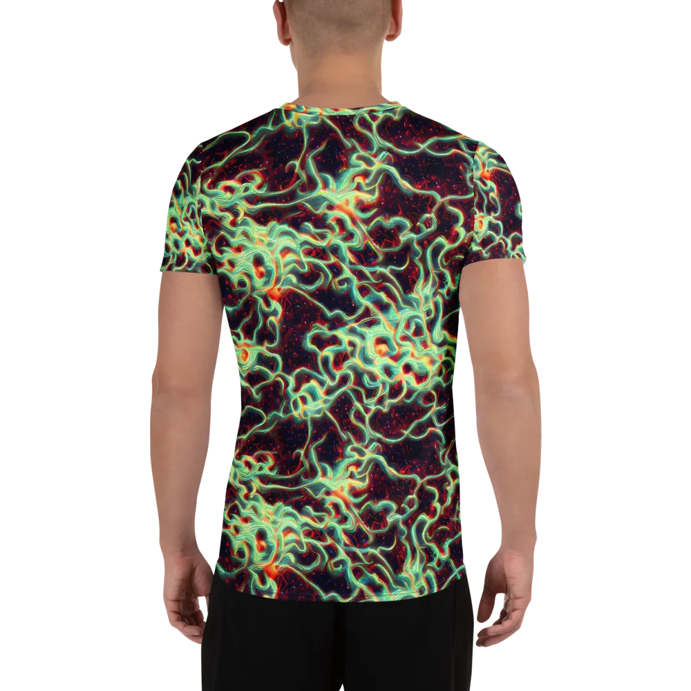 Chimeric Currents on Men's Athletic T-Shirt — Back