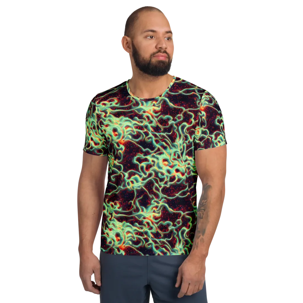 Chimeric Currents on Men's Athletic T-Shirt — Front