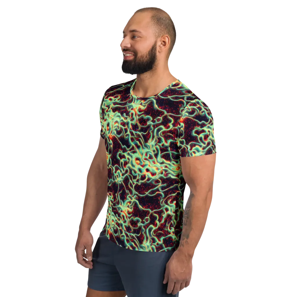 Chimeric Currents on Men's Athletic T-Shirt — Left