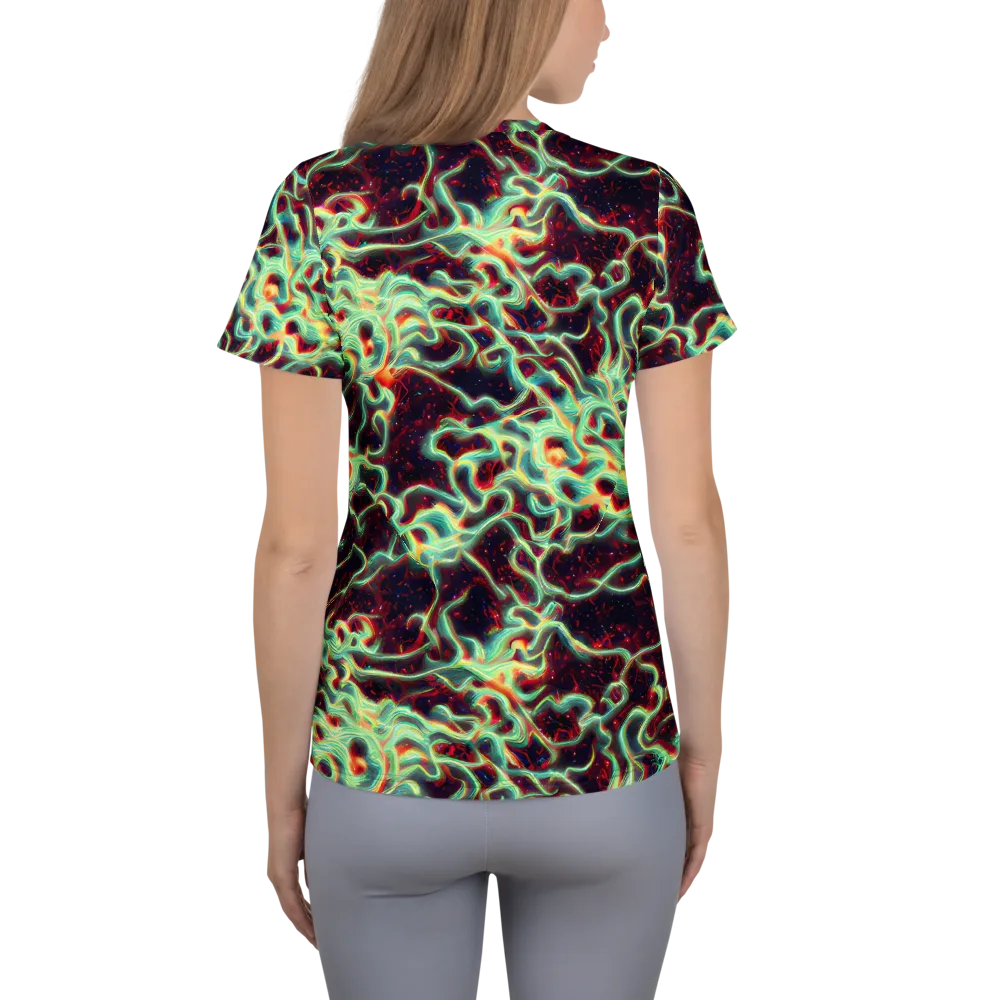 Chimeric Currents on Women's Athletic T-Shirt — Back