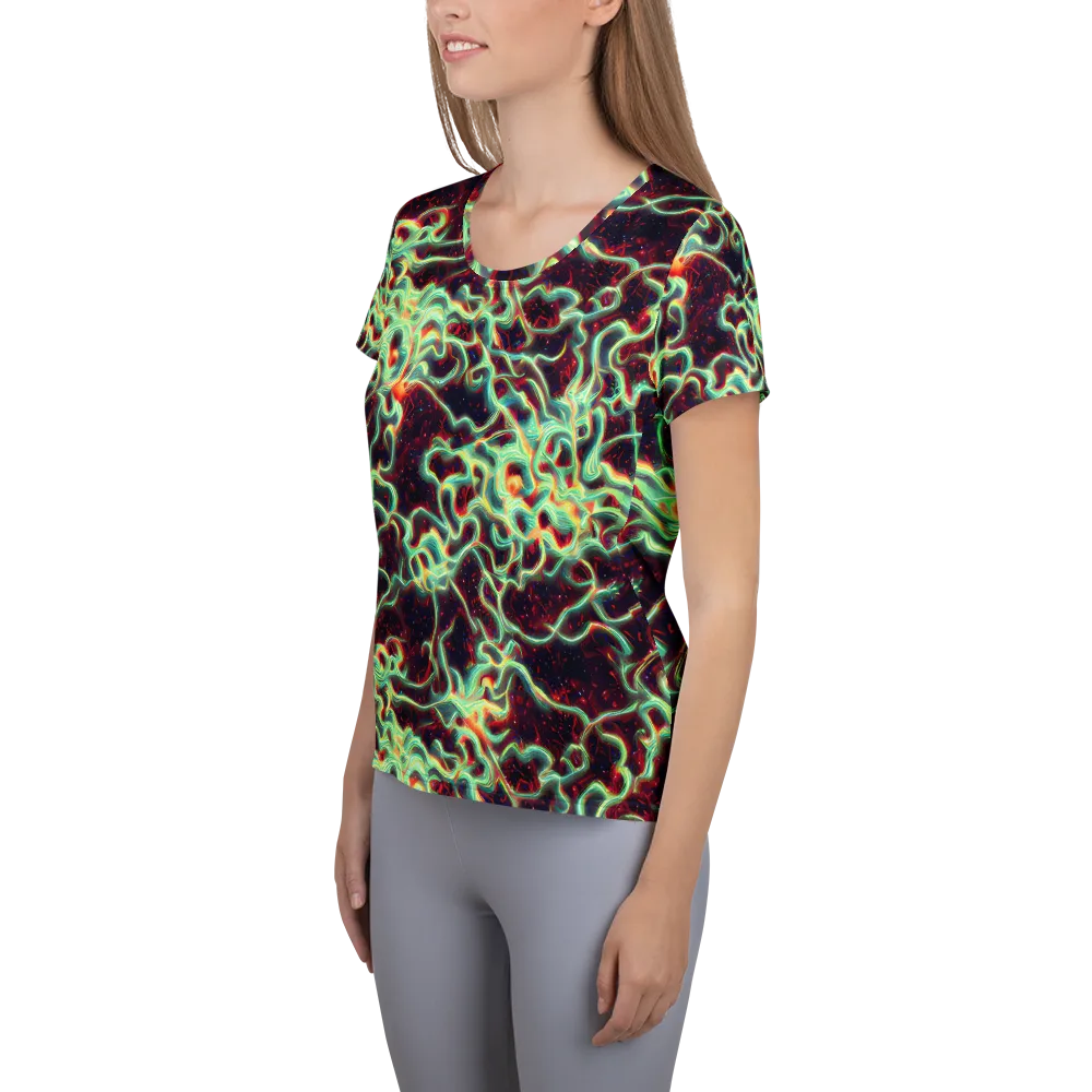 Chimeric Currents on Women's Athletic T-Shirt — Left