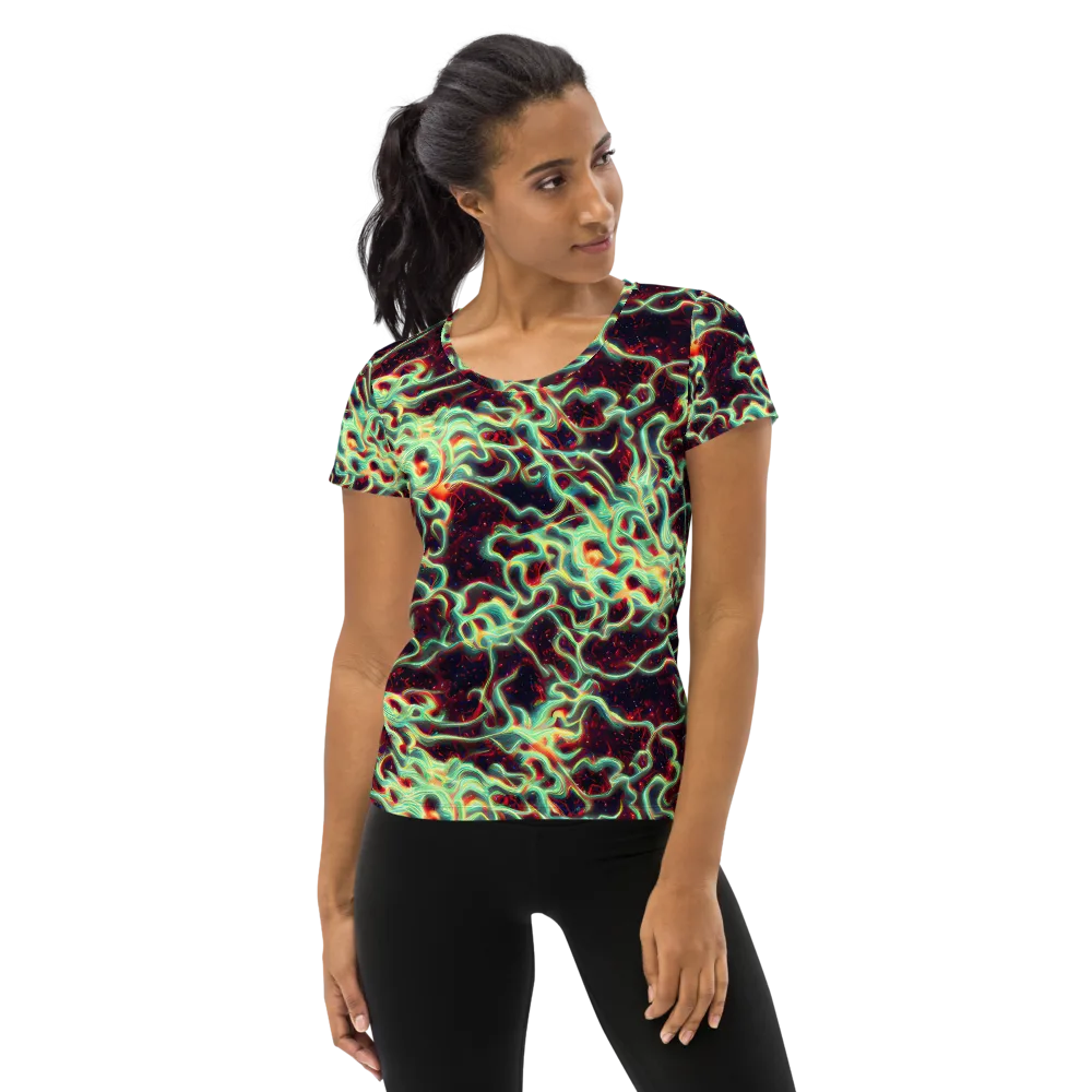 Chimeric Currents on Women's Athletic T-Shirt — Front