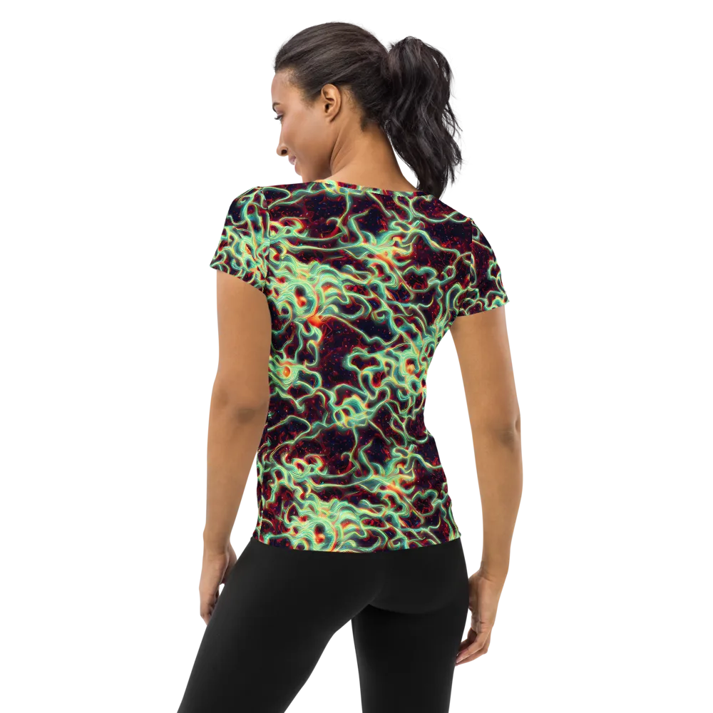 Chimeric Currents on Women's Athletic T-Shirt — Back