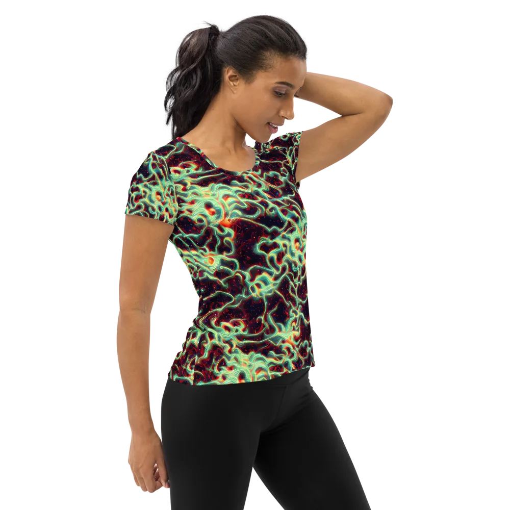 Chimeric Currents on Women's Athletic T-Shirt — Right