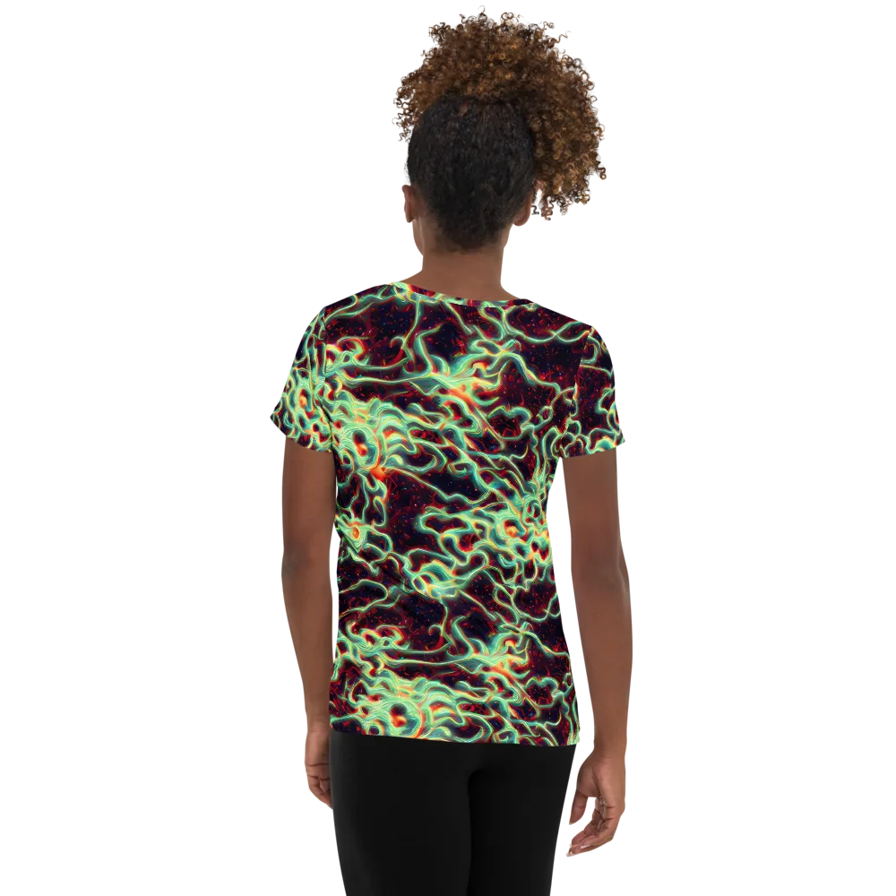 Chimeric Currents on Women's Athletic T-Shirt — Back