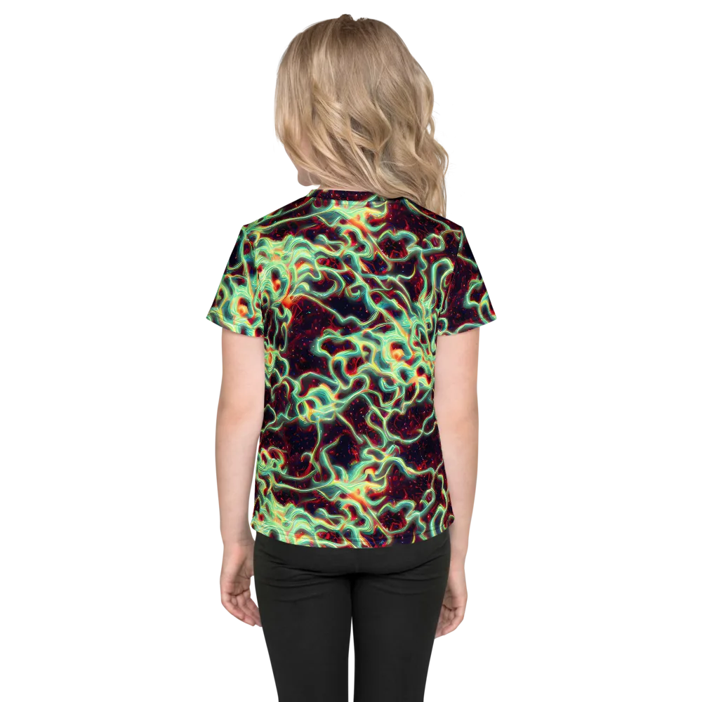 Chimeric Currents on Kids Crew Neck T-Shirt — Back