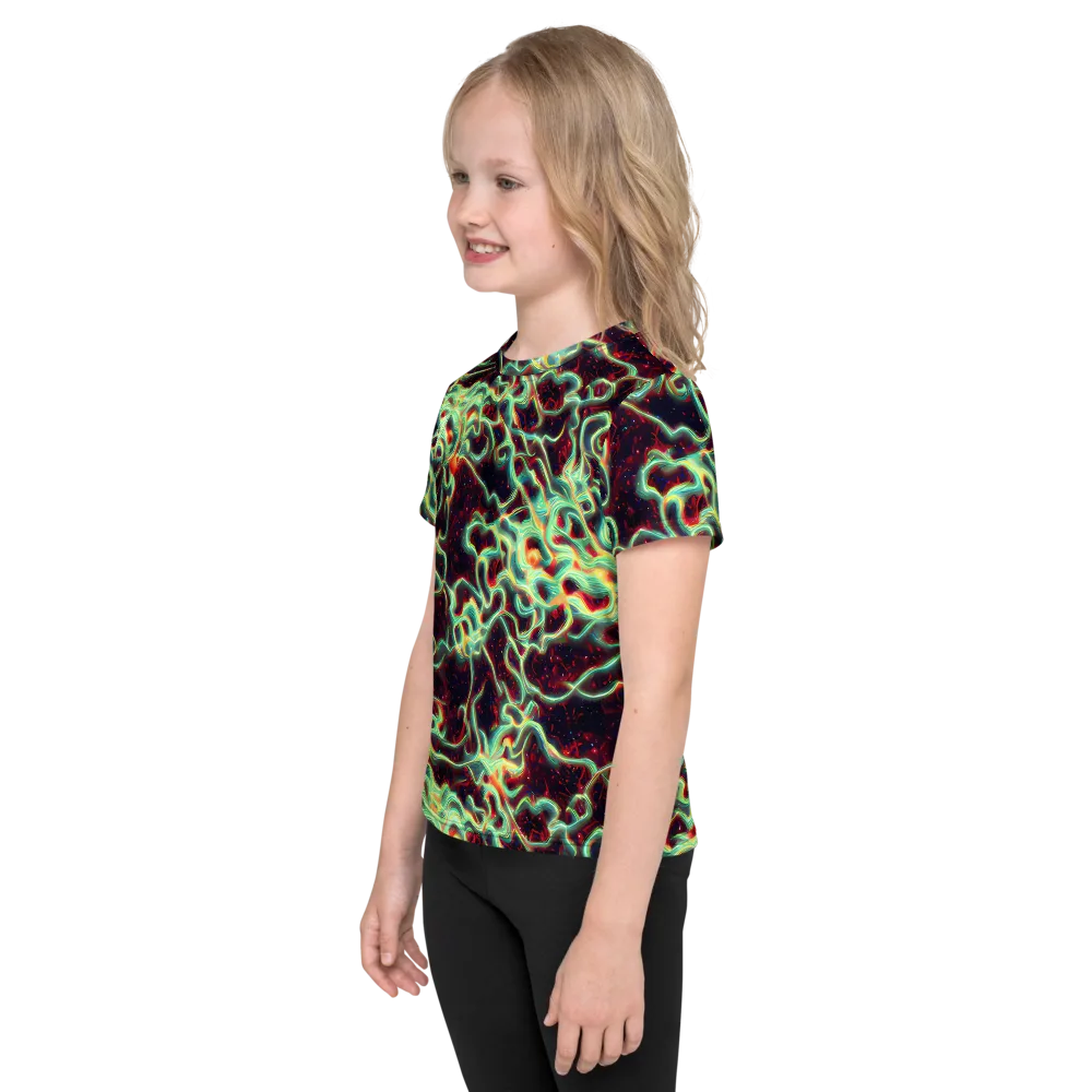 Chimeric Currents on Kids Crew Neck T-Shirt — Left
