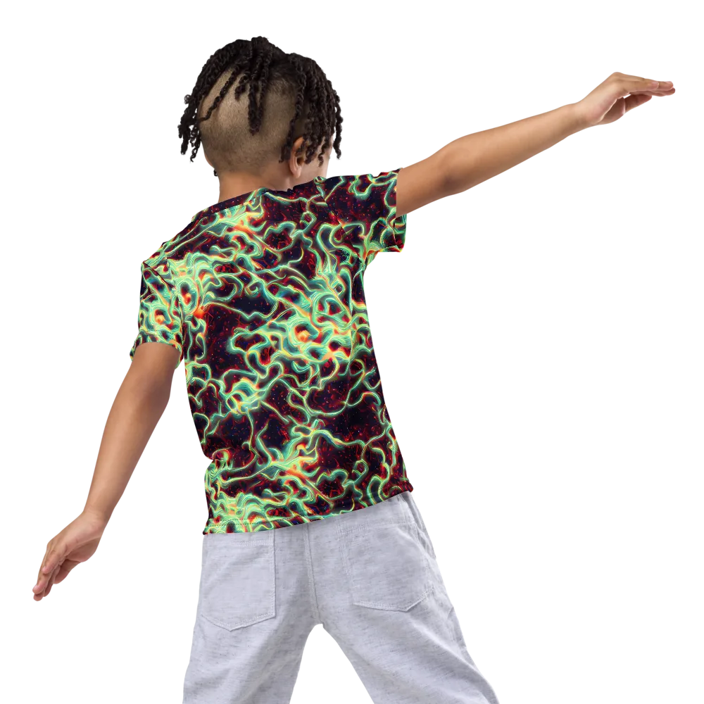 Chimeric Currents on Kids Crew Neck T-Shirt — Back