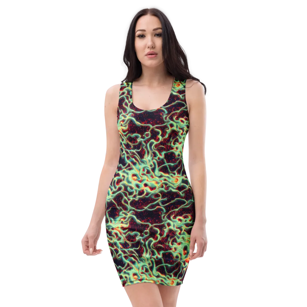 Chimeric Currents on Bodycon Dress — Front