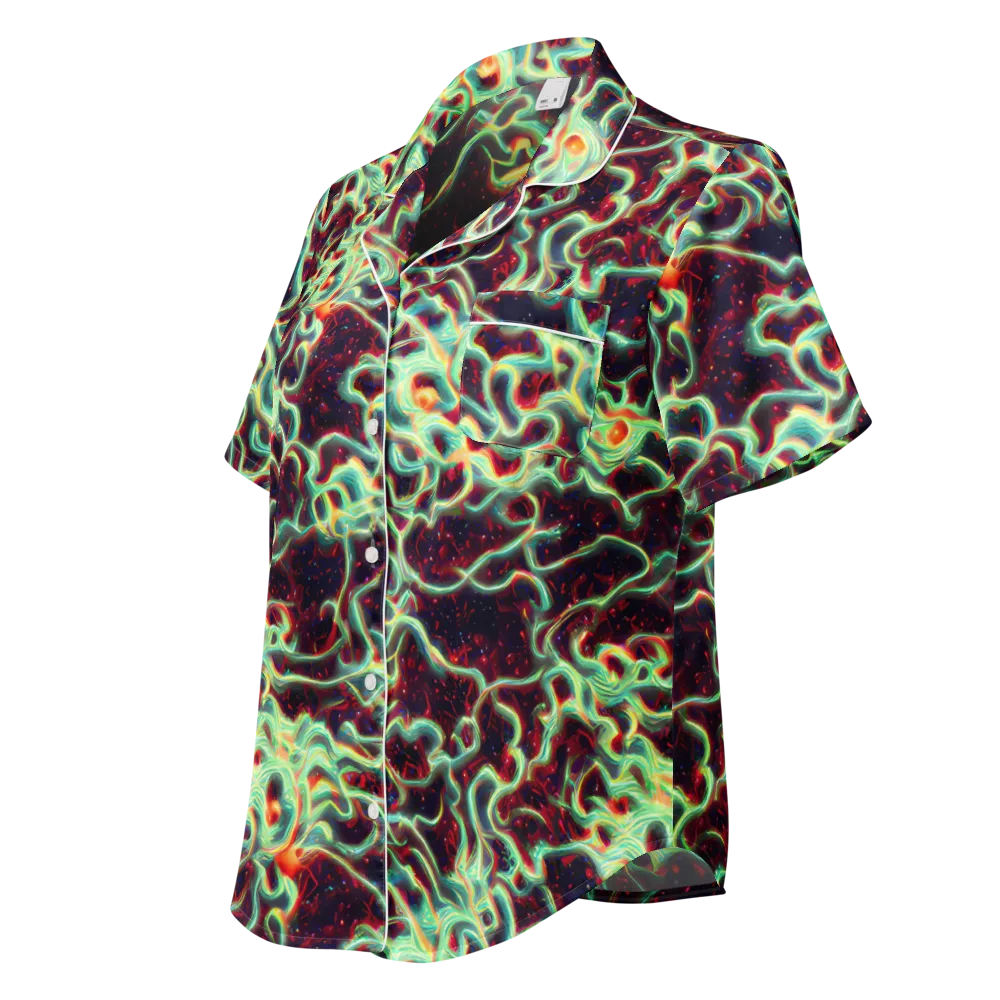 Chimeric Currents on Women's Short Sleeve Pajama Top — Left Front