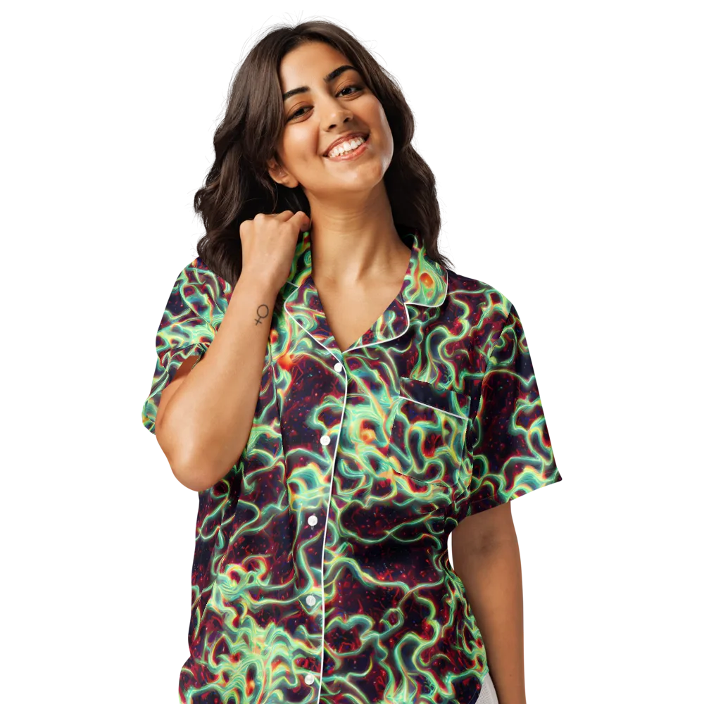 Chimeric Currents on Women's Short Sleeve Pajama Top — Front