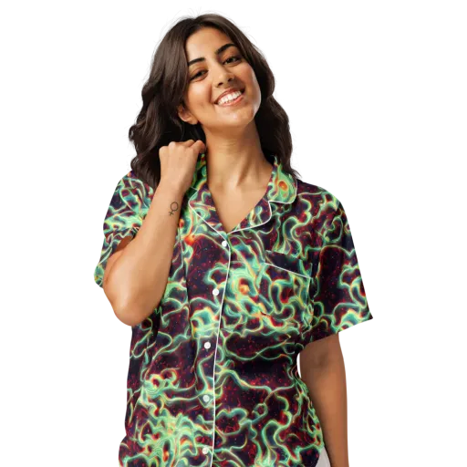 Chimeric Currents on a Women's Short Sleeve Pajama Top
