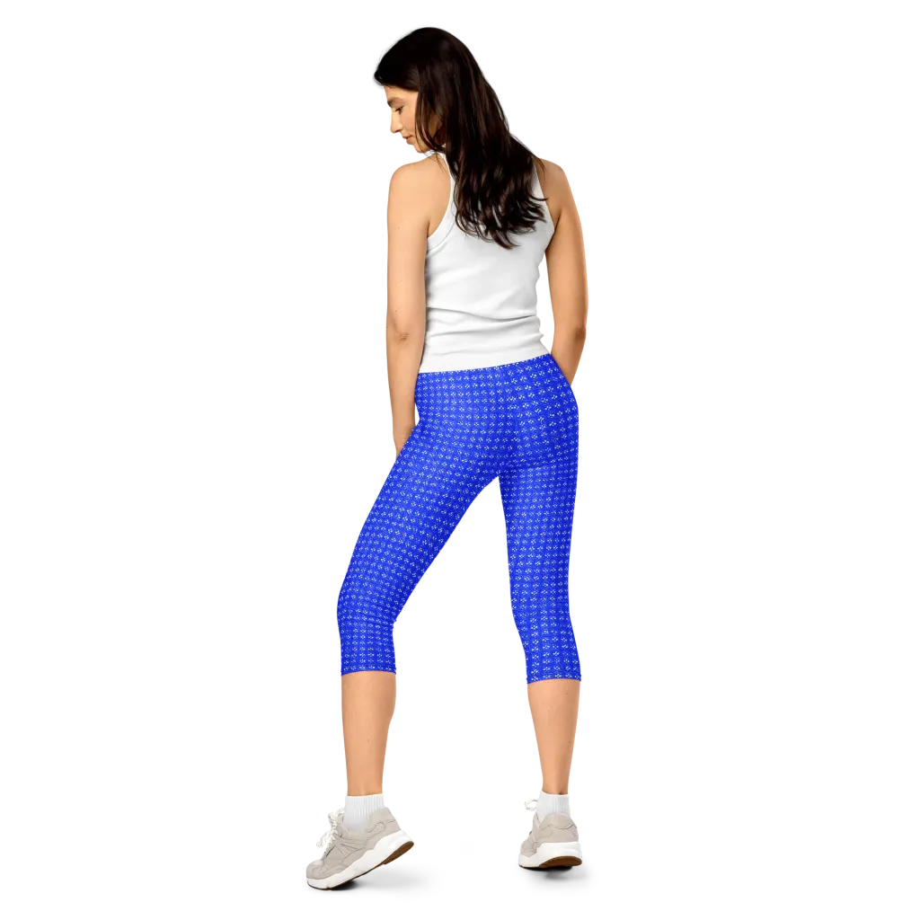 Azure Tangle on Capri Leggings — Back