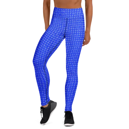 Azure Tangle on a Yoga Leggings