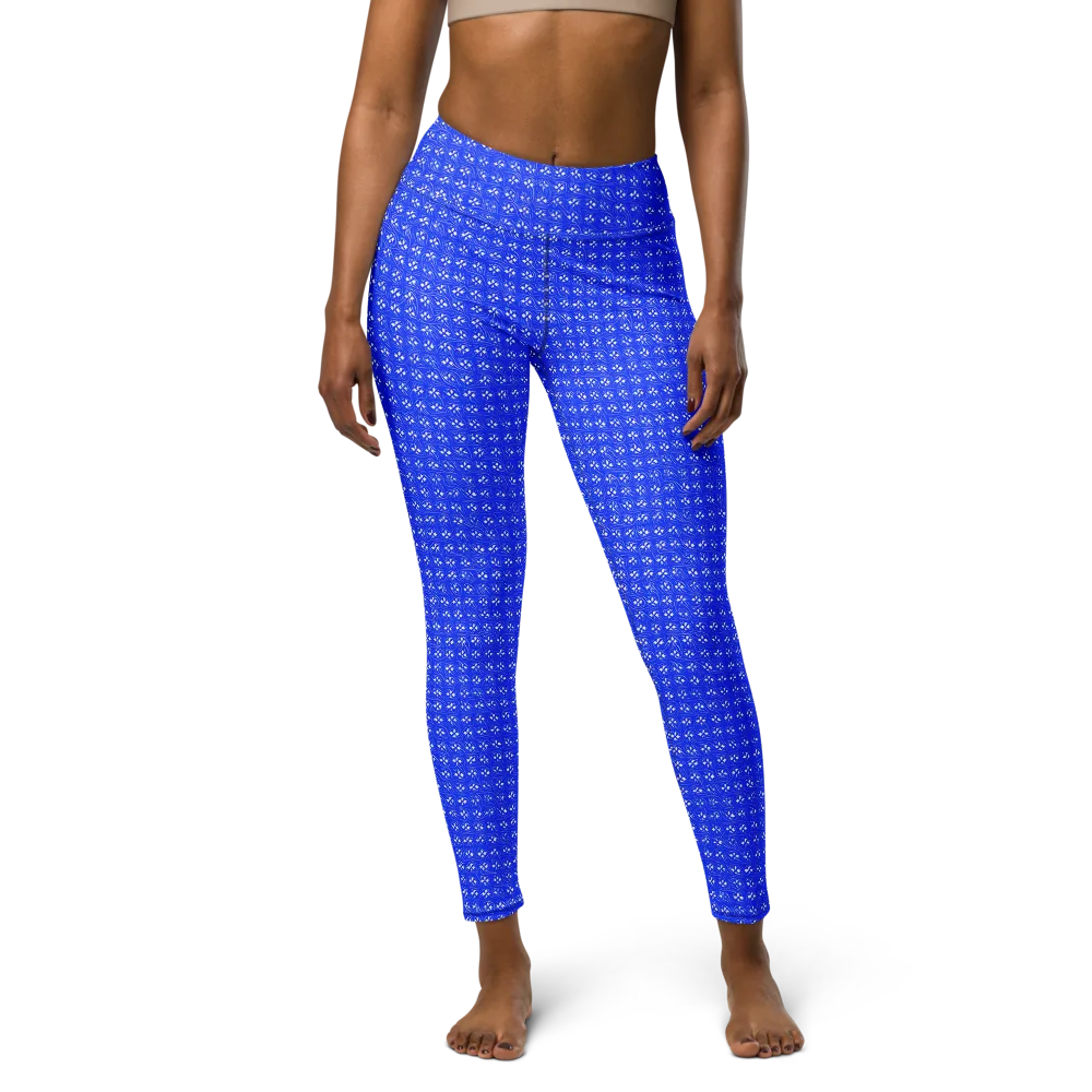 Azure Tangle on Yoga Leggings — Front