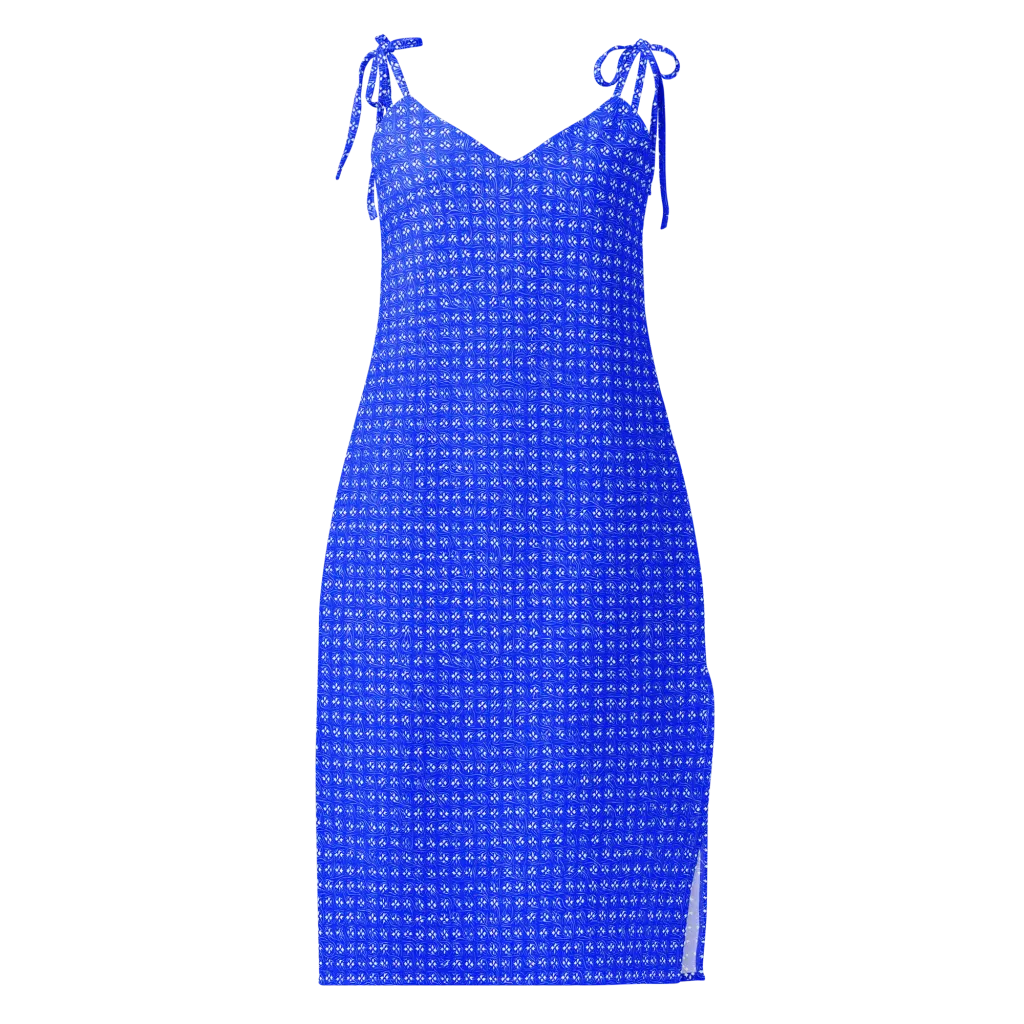 Azure Tangle on Slip Dress — Front