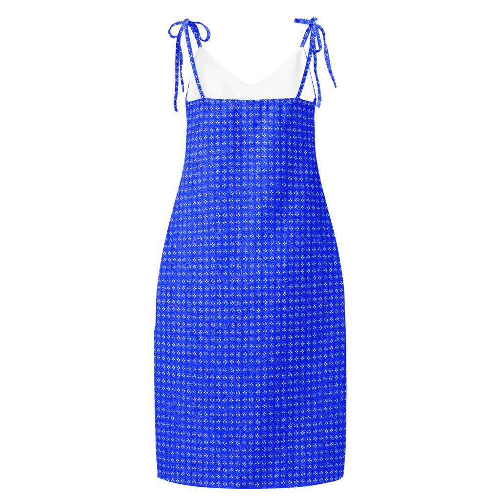Azure Tangle on Slip Dress — Back