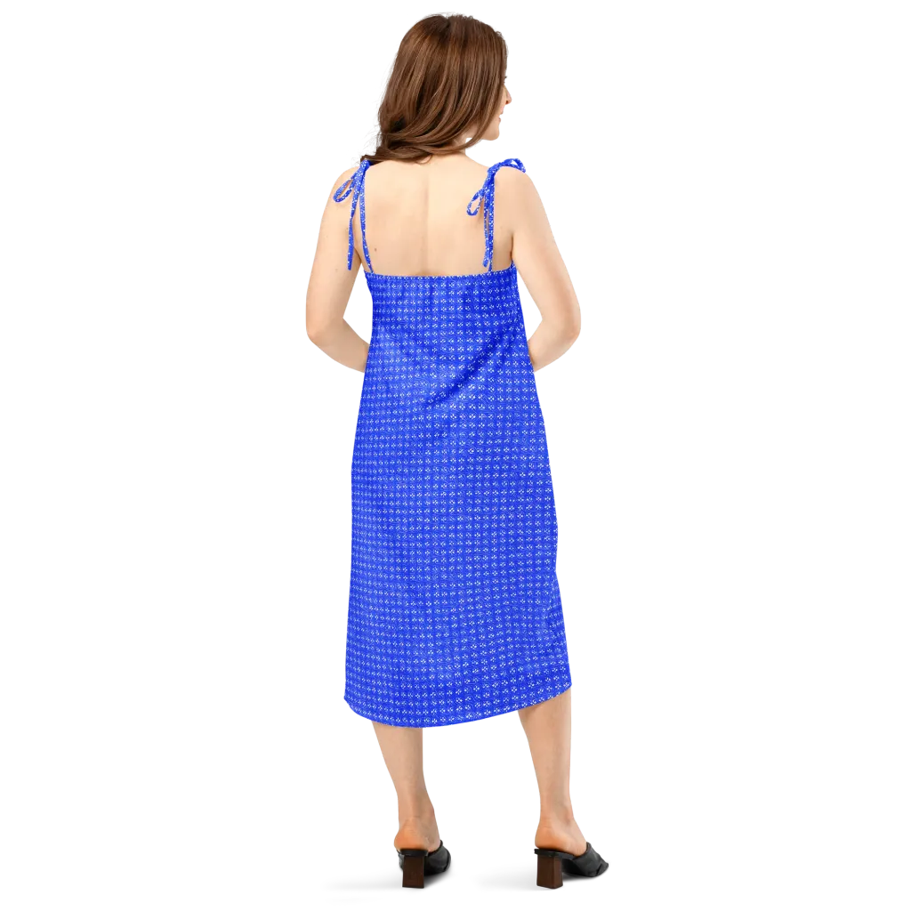 Azure Tangle on Slip Dress — Back