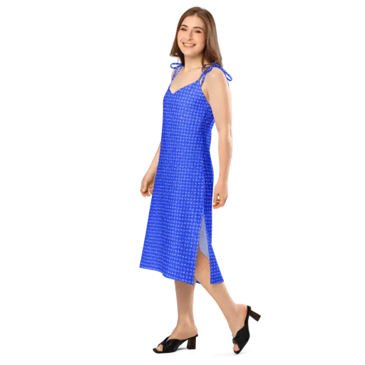 Azure Tangle on a Slip Dress