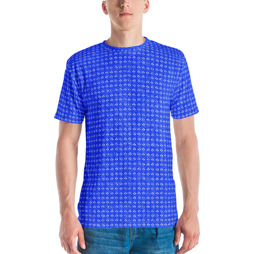 Azure Tangle on Men's Crew Neck T-Shirt — Front
