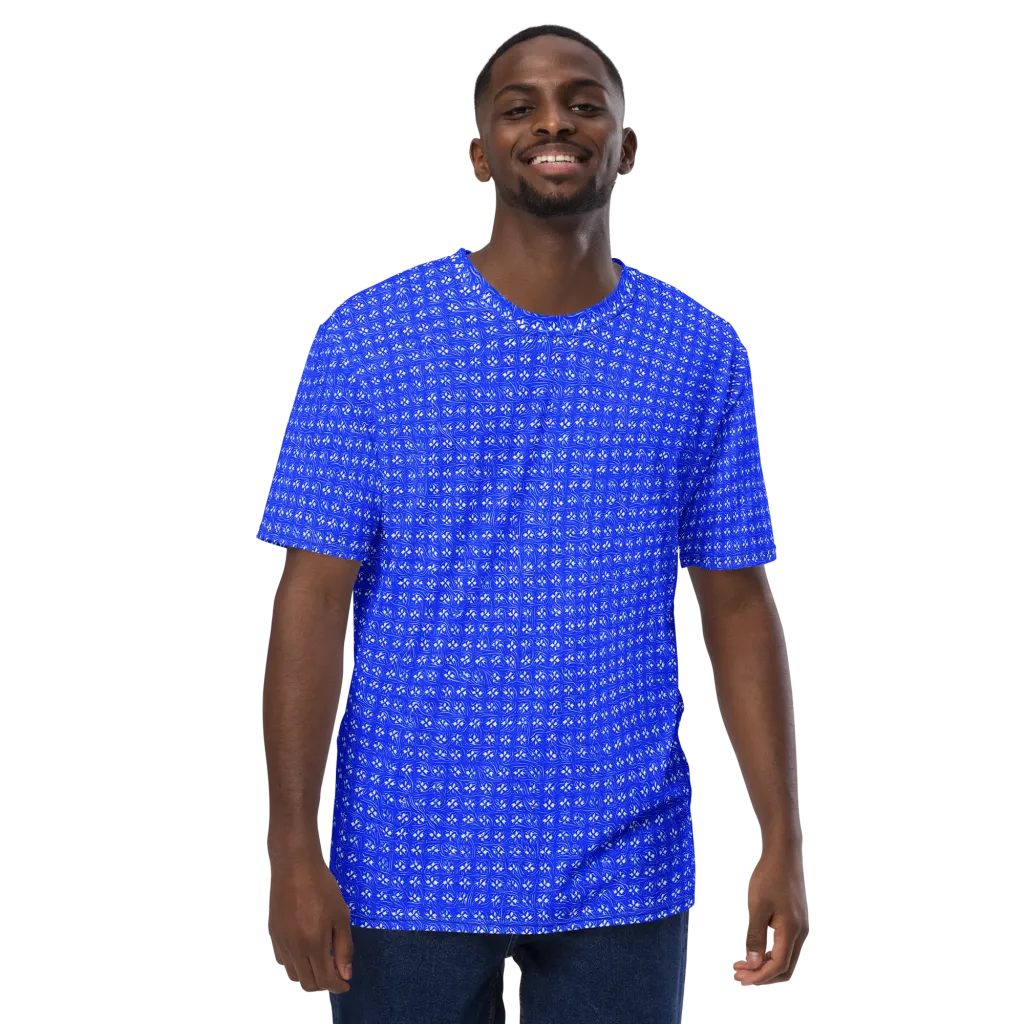 Azure Tangle on Men's Crew Neck T-Shirt — Front