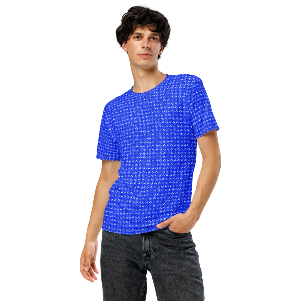 Azure Tangle on Men's Crew Neck T-Shirt — Front